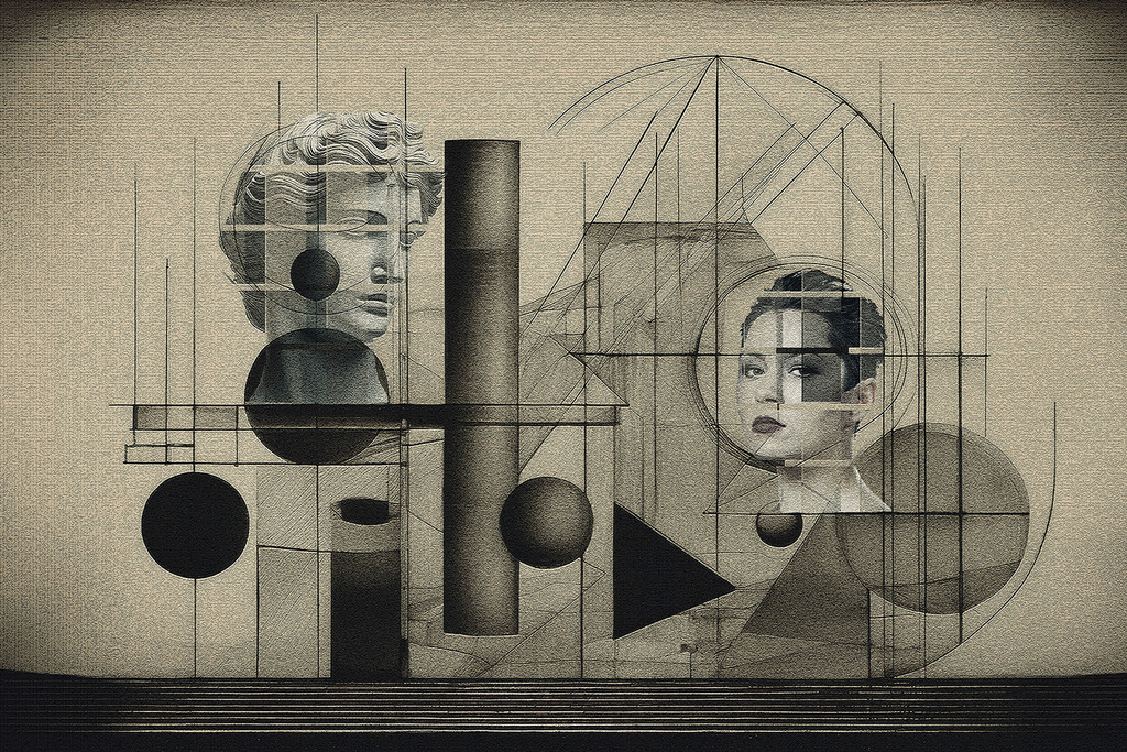 alt="Compoziție vizuală ce explorează conexiunea dintre tehnologie și educație modernă"