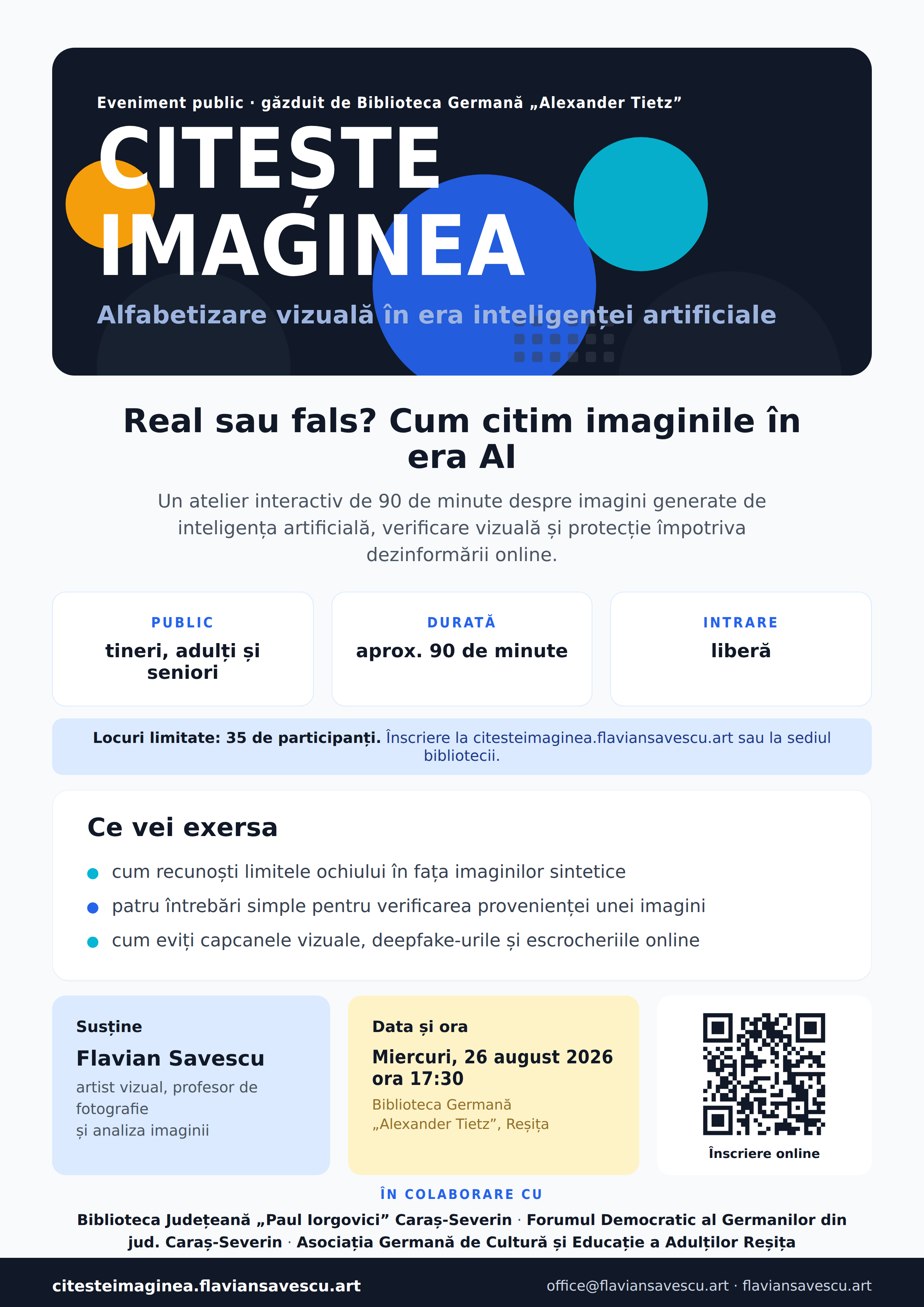 Poster — Read the Image: Real or fake?, Alexander Tietz Library, 26 August 2026
